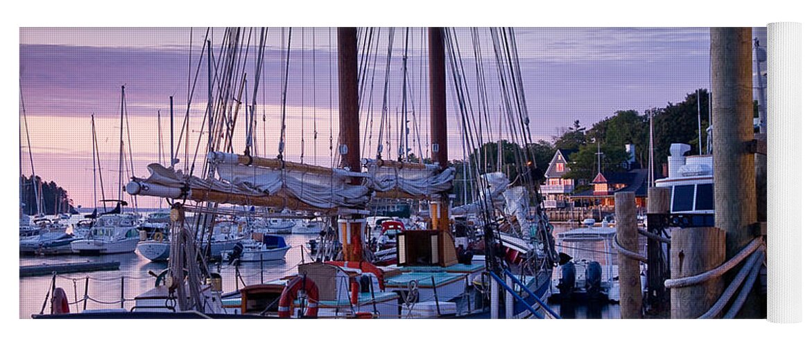 Bay Yoga Mat featuring the photograph Camden Windjammer Dawn by Susan Cole Kelly
