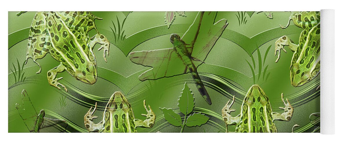Camo Yoga Mat featuring the photograph Camo Frog Dragonfly by Rockin Docks Deluxephotos