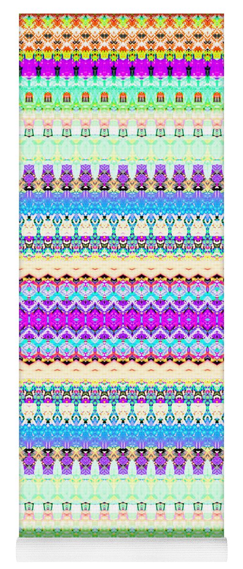 Candy Yoga Mat featuring the digital art Candy Glitch by Robyn Parker