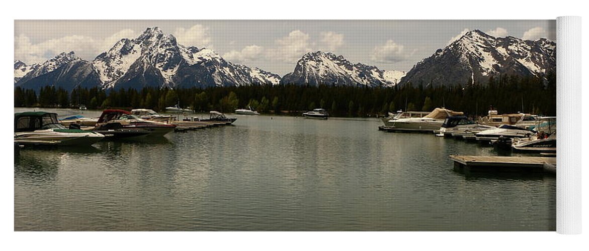 Sailing Boat Yoga Mat featuring the photograph Canoe Meeting At Jackson Lake by Christiane Schulze Art And Photography