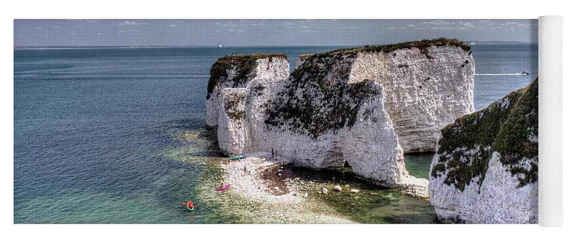 Canoeing Yoga Mat featuring the photograph Canoeing Around Old Harry by Jeff Townsend