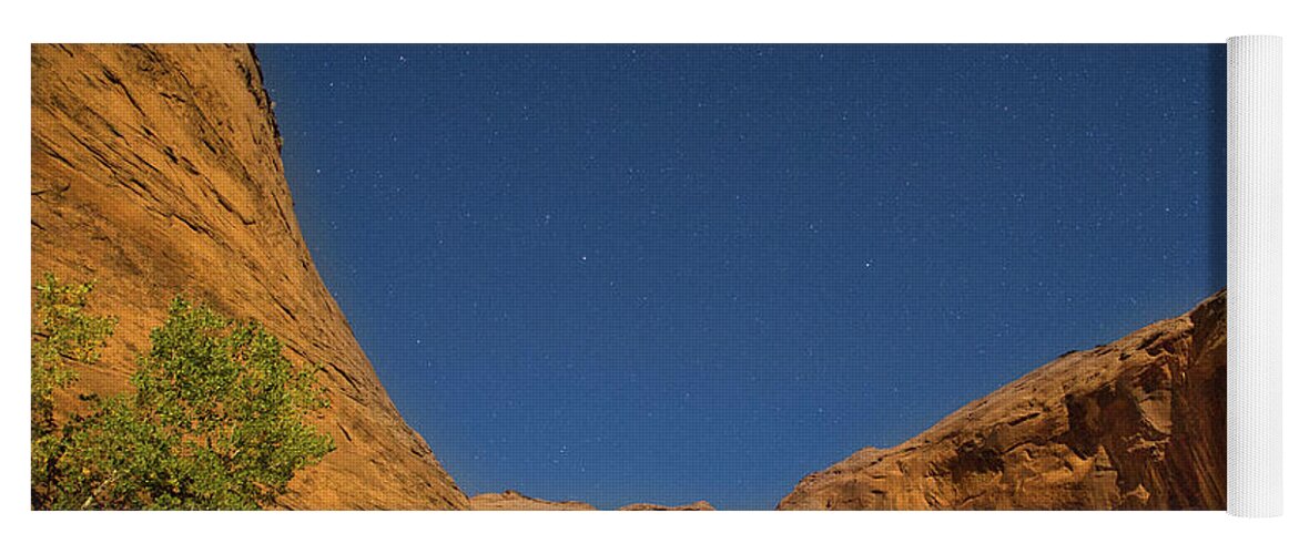 Coyote Gulch Yoga Mat featuring the photograph Canyons and Stars by Kunal Mehra