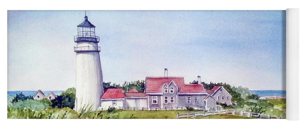 Cape Cod Yoga Mat featuring the painting Cape Cod Highland Lighthouse by Clara Sue Beym