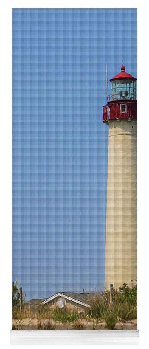 Cape May Yoga Mat featuring the photograph Cape May Lighthouse Vertical by Teresa Wilson