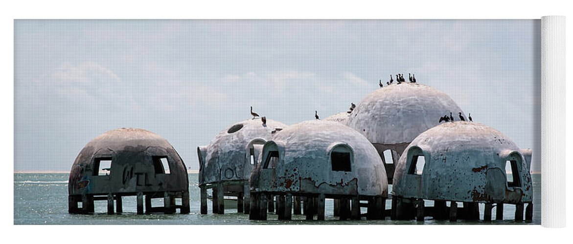 Florida Yoga Mat featuring the photograph Cape Romano - Domed Homes - Romano Ruins From the North by Ronald Reid