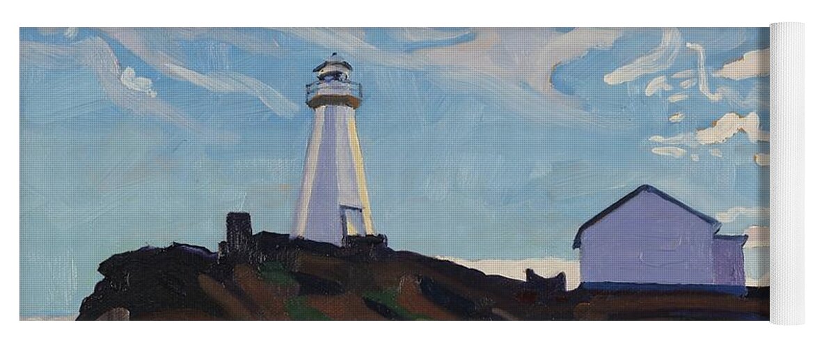 888 Yoga Mat featuring the painting Cape Spear Light by Phil Chadwick