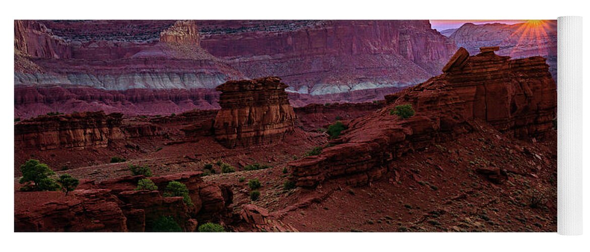Af Zoom 24-70mm F/2.8g Yoga Mat featuring the photograph Capitol Reef Sunrise by John Hight