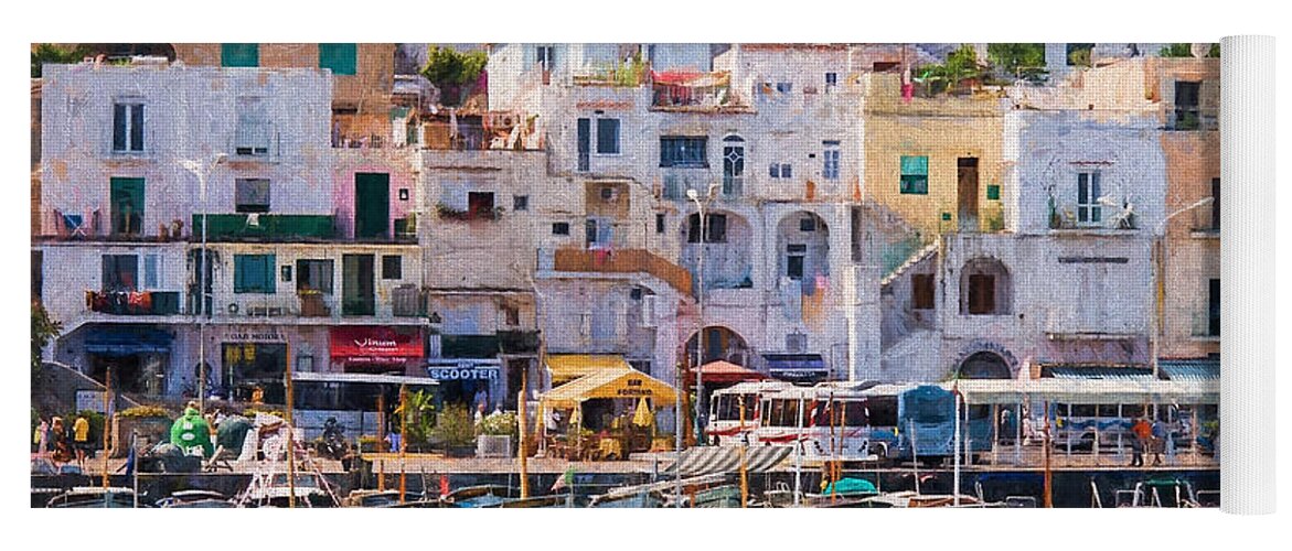 Capri Yoga Mat featuring the photograph Capri Boat harbor by Patti Schulze