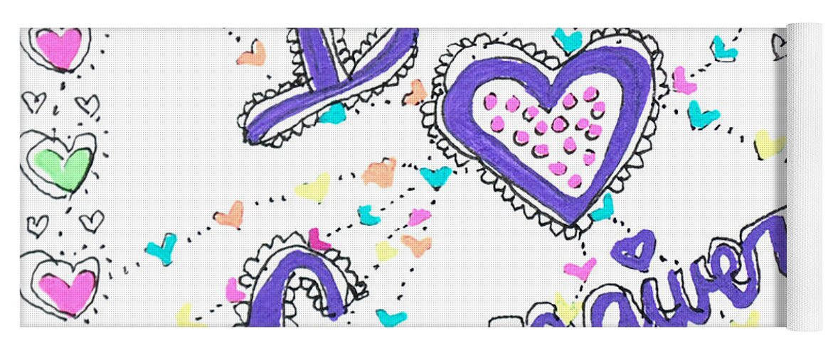 Caregiver Yoga Mat featuring the drawing Caring Heart by Carole Brecht