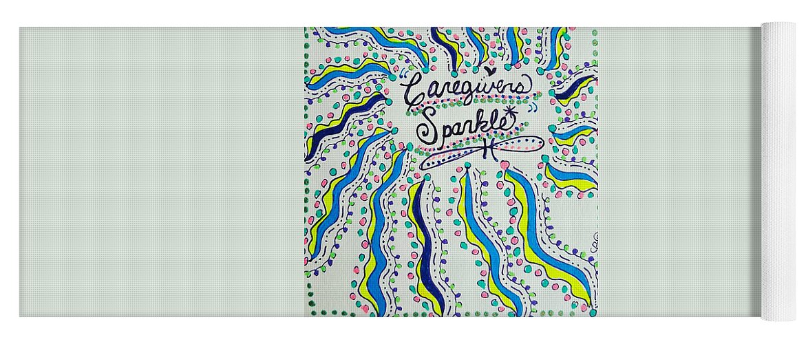 Zentangle Yoga Mat featuring the drawing Sparkle by Carole Brecht