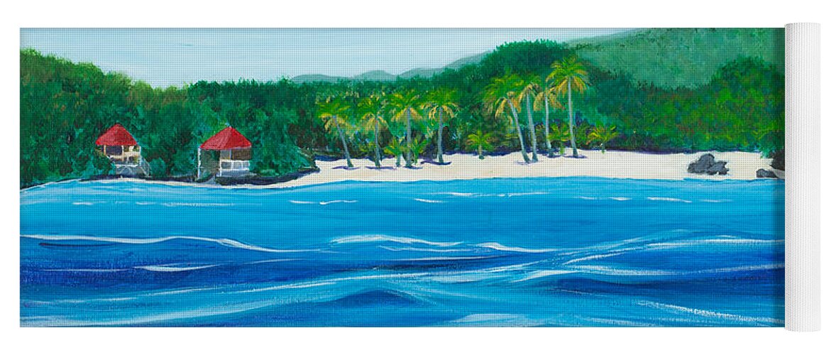Coves Yoga Mat featuring the painting Caribbean Cove 20 x 24 by Santana Star