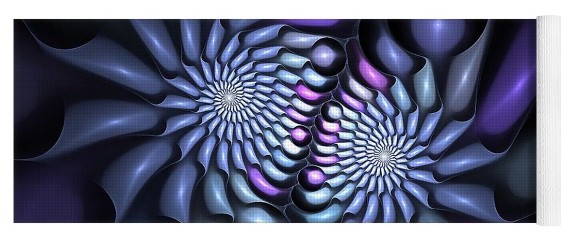 Spiral Yoga Mat featuring the digital art Carnival-12 Blues by Doug Morgan