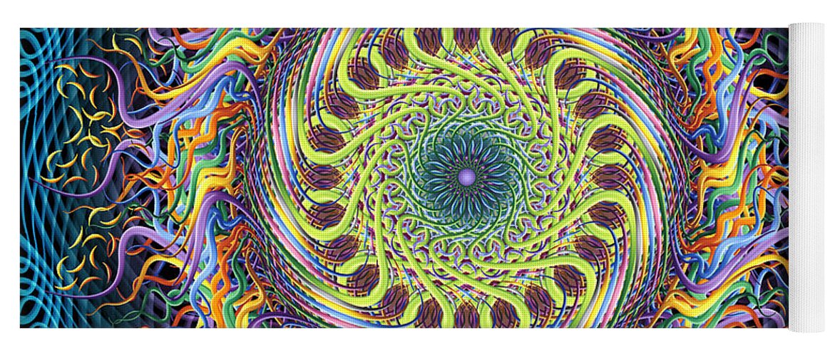 Pinwheel Mandalas Yoga Mat featuring the digital art Carnival by Becky Titus