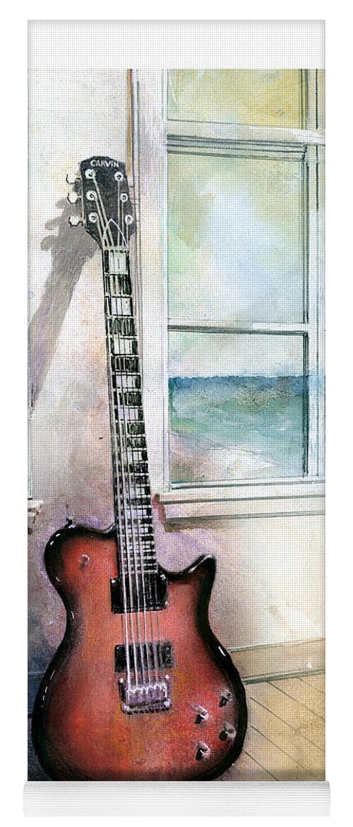 Guitar Yoga Mat featuring the painting Carvin Electric Guitar by Andrew King