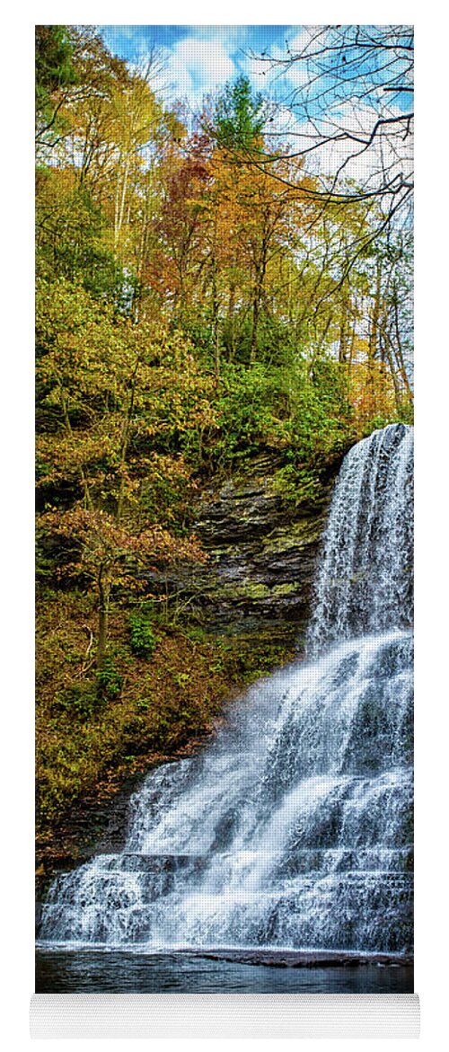 Landscape Yoga Mat featuring the photograph Cascades Lower Falls by Joe Shrader