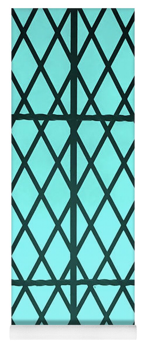 Window Yoga Mat featuring the photograph Castle Window Aqua by Aimee L Maher ALM GALLERY