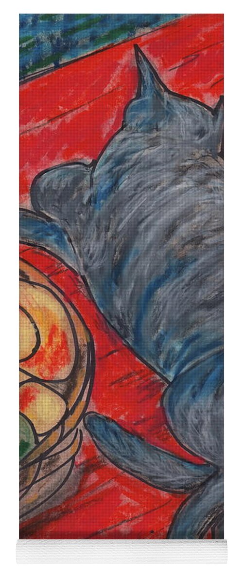 Cat Yoga Mat featuring the painting Cat Nap by Todd Peterson