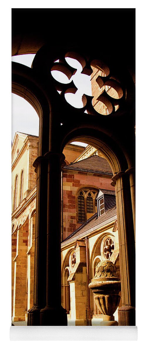 Architecture Yoga Mat featuring the photograph Cathedral of Trier Window by Steven Myers