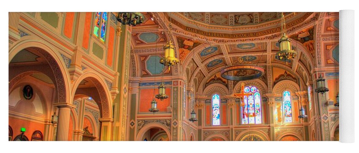 Hdr Yoga Mat featuring the photograph Catherdral of the Blessed Sacrament by Randy Wehner