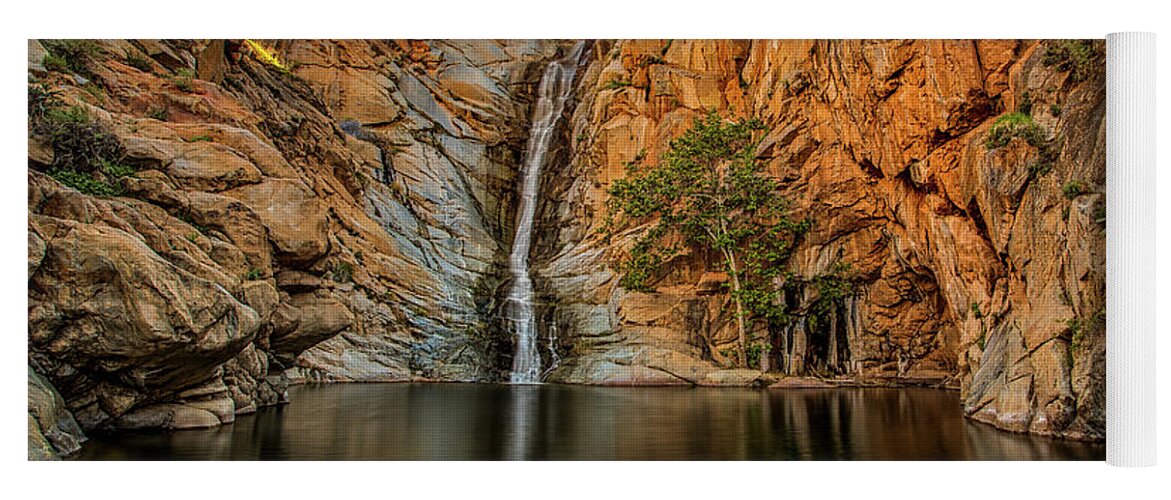 Backcountry Yoga Mat featuring the photograph Cedar Creek Falls Wide by Peter Tellone