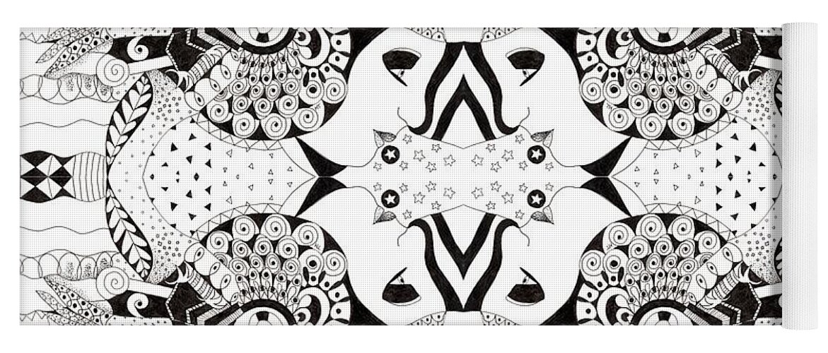 Ceilings And Floors By Helena Tiainen Yoga Mat featuring the mixed media Ceilings and Floors by Helena Tiainen