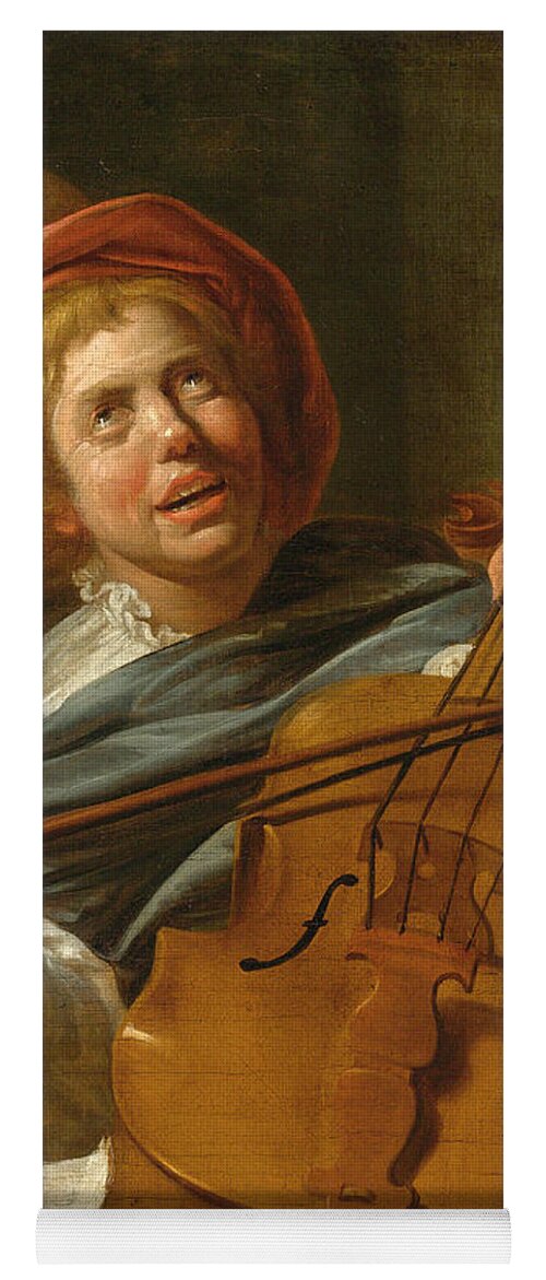Judith Leyster And Studio Yoga Mat featuring the painting Cello Player by Judith Leyster and Studio