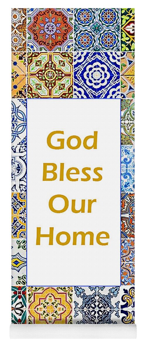 God Bless Our Home Yoga Mat featuring the photograph Ceramics Blessing by Munir Alawi