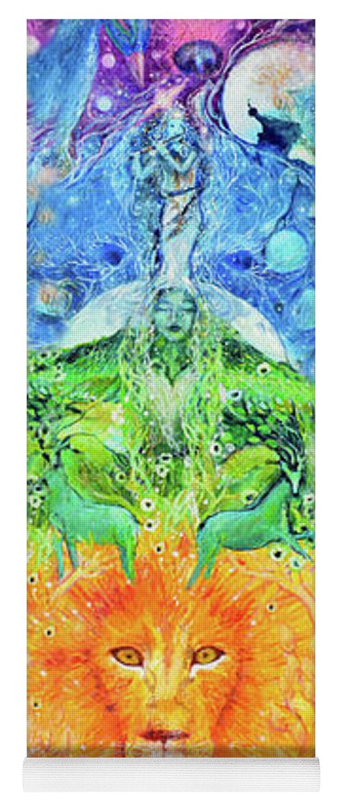 Spirit Companions Yoga Mat featuring the painting Chakra Totem Rainbow Dreams by Ashleigh Dyan Bayer