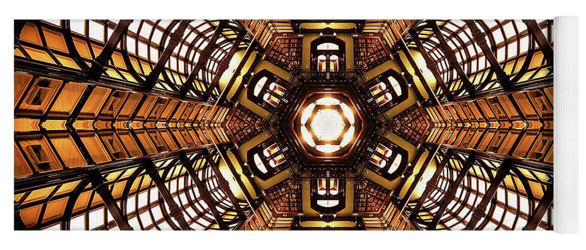 Architecture Yoga Mat featuring the digital art Chamber of Gold by Phil Perkins