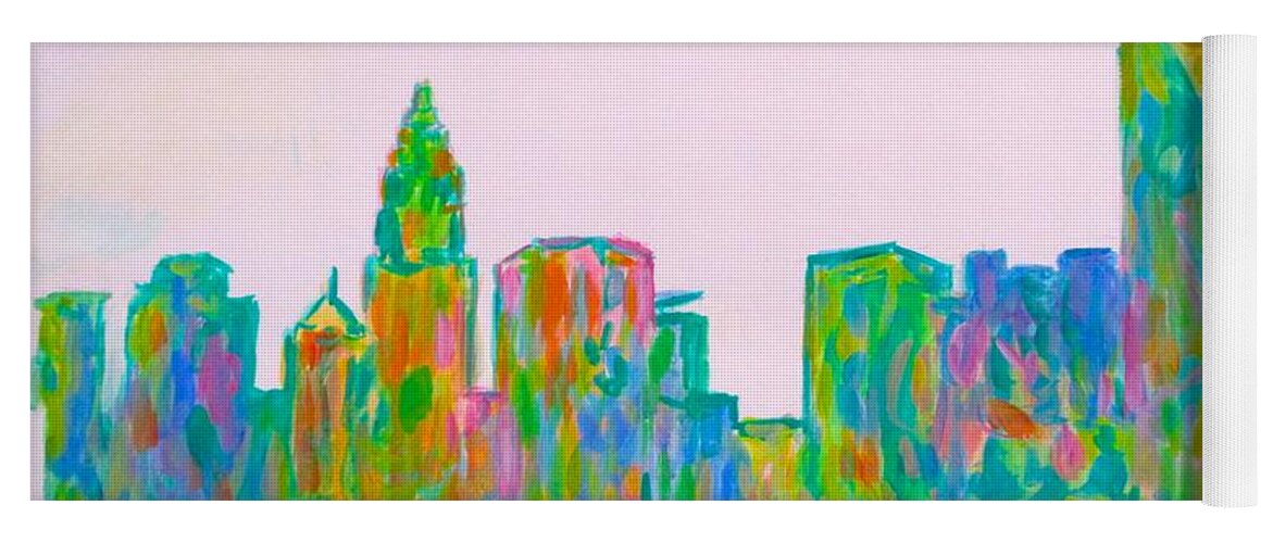 City Paintings Yoga Mat featuring the painting Charlotte Flip by Kendall Kessler