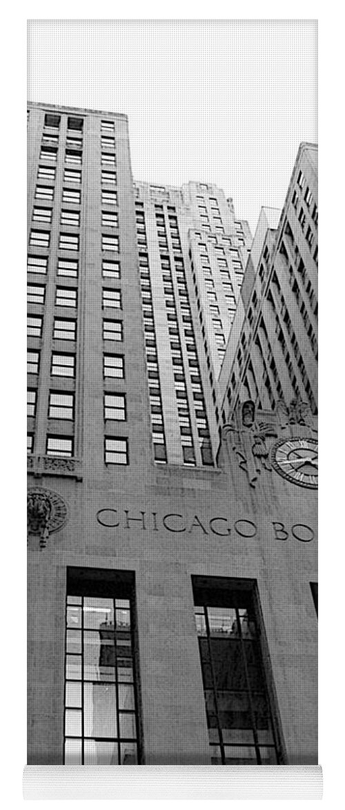 Black And White Yoga Mat featuring the photograph Chicago Board of Trade by David Bearden