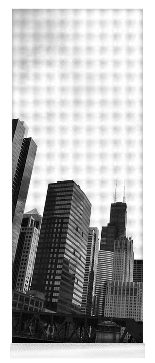 Sears Tower Yoga Mat featuring the photograph Chicago River and Willis Tower by Michelle Calkins