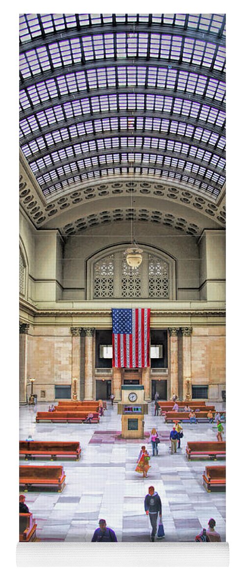 Chicago Yoga Mat featuring the painting Chicago Union Station Grand Hall by Christopher Arndt