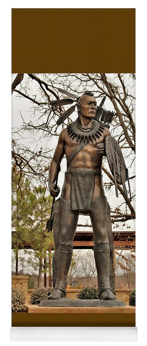 Statue Yoga Mat featuring the photograph Chickasaw Warrior by Sheila Brown