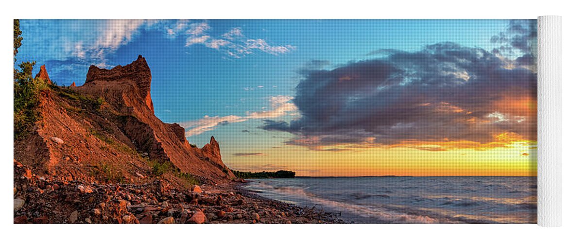 Chimney Bluffs Yoga Mat featuring the photograph Chimney Bluffs by Mark Papke