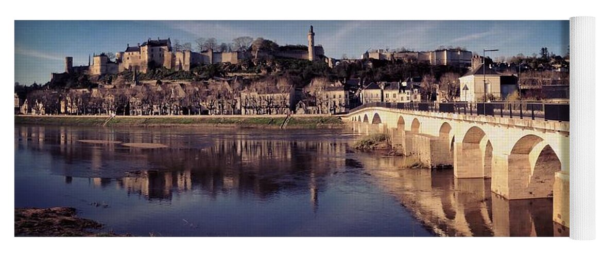 Alamy General Topics Yoga Mat featuring the photograph Chinon town and chateau by Seeables Visual Arts