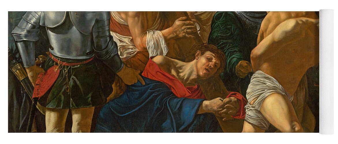Cecco Del Caravaggio Yoga Mat featuring the painting Christ carrying the Cross by Cecco del Caravaggio