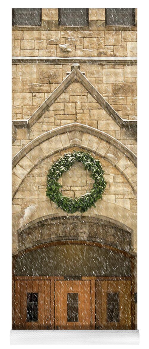 Christmas Yoga Mat featuring the photograph Christmas at Stone Chapel by Allin Sorenson