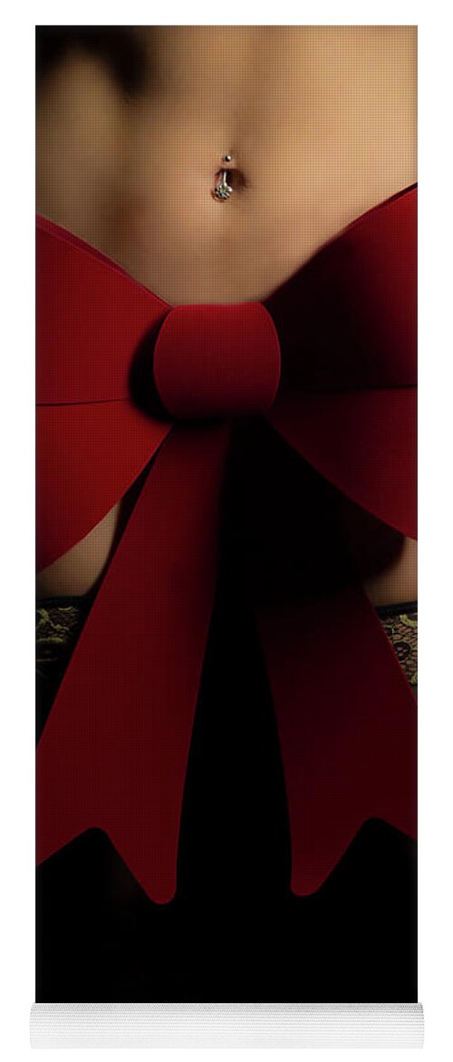 Christmas Yoga Mat featuring the photograph Christmas boudoir by La Bella Vita Boudoir