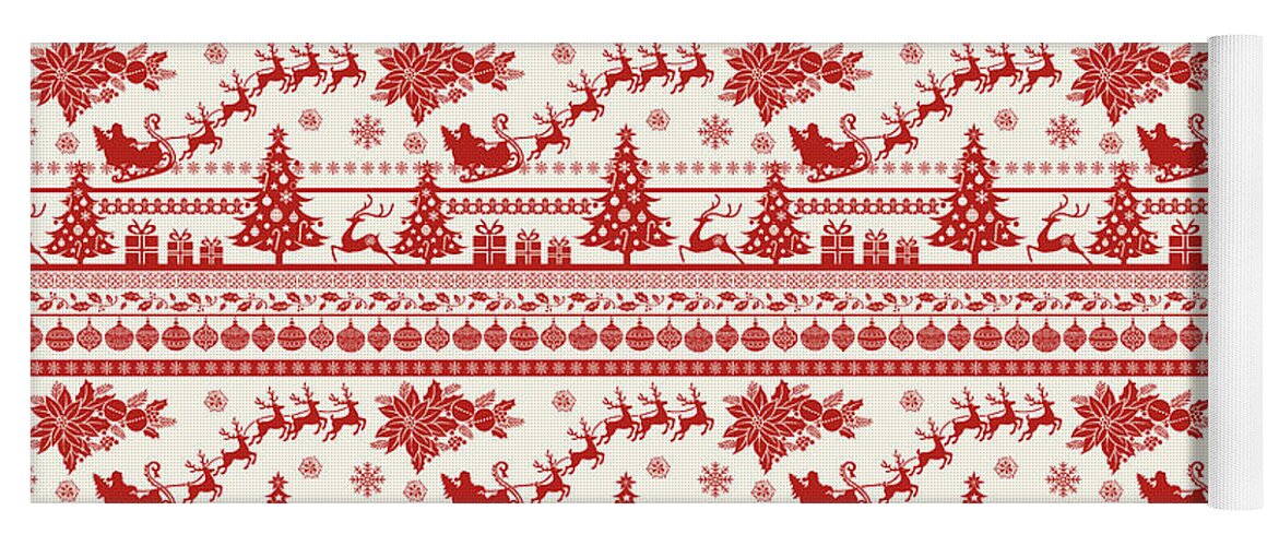 Christmas Yoga Mat featuring the painting Christmas Folklore-A by Jean Plout
