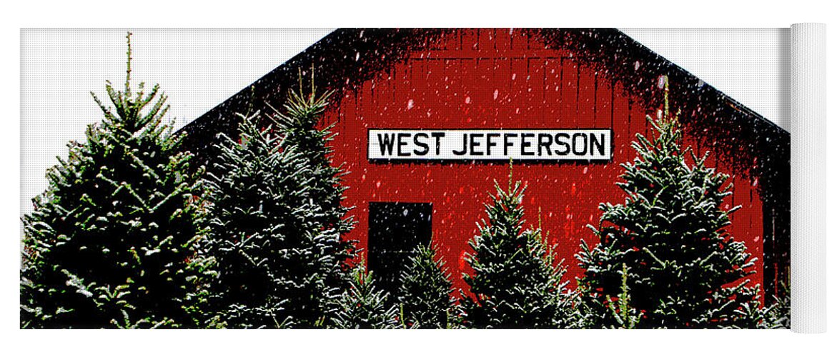 West Jefferson Nc Yoga Mat featuring the photograph Christmas Town by Dale R Carlson