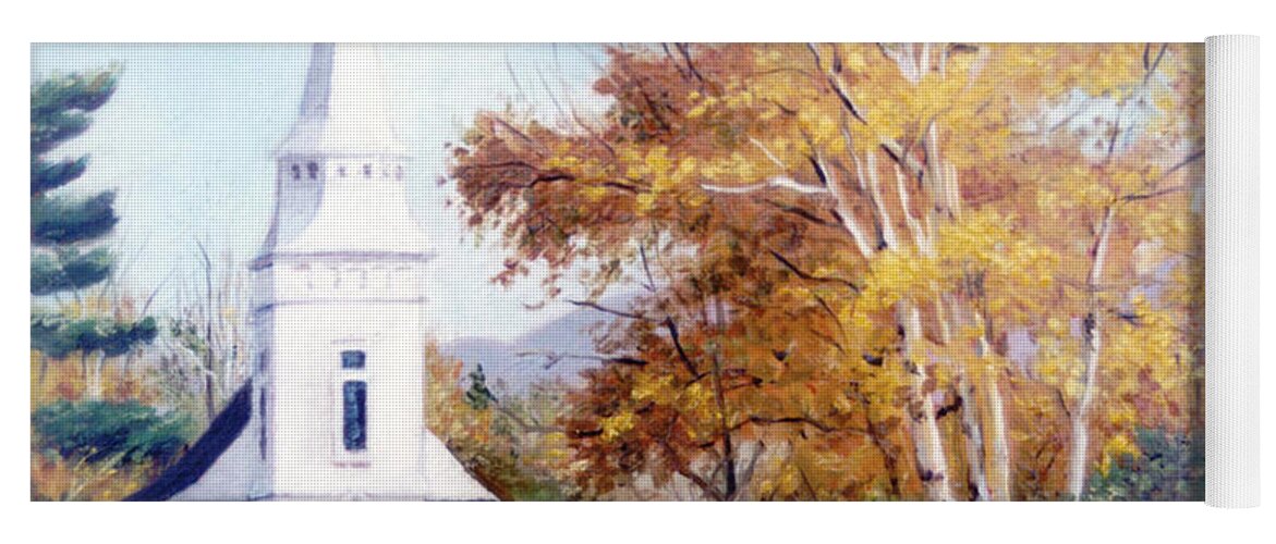 Church With Steeple Yoga Mat featuring the painting Church at Sugar Hill by Marie Witte