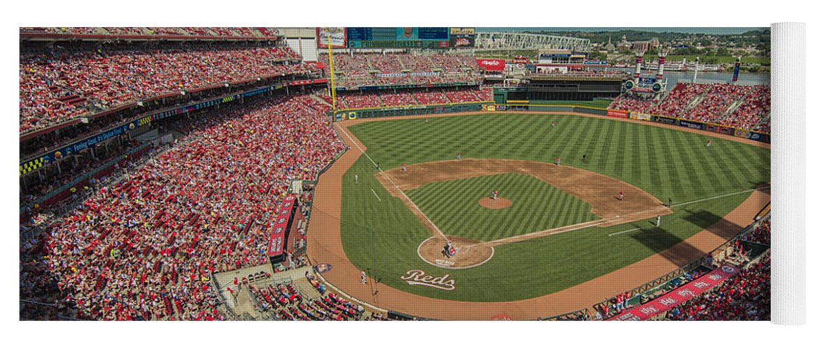 Cincinnati Reds Yoga Mat featuring the photograph Cincinnati Reds Great America Ballpark Creative 1 by David Haskett II