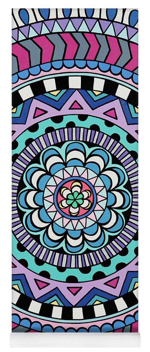 Mandala Yoga Mat featuring the painting Purple Mandala by Beth Ann Scott