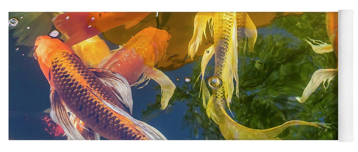 Markmilleart.com Yoga Mat featuring the photograph Circle of Koi by Mark Mille