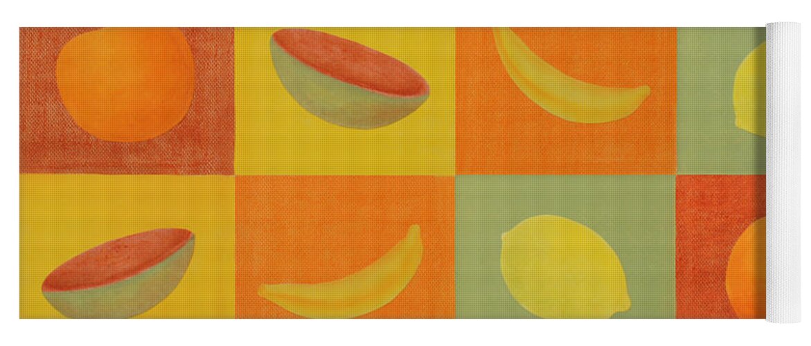 Citrusbowl Sunglow Yoga Mat featuring the painting Citrusbowl Sunglow by Flavia Westerwelle