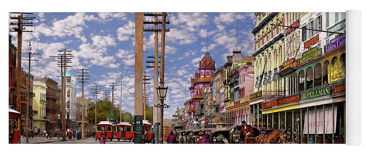 New Orleans Yoga Mat featuring the photograph City - New Orleans - New Orleans the Victorian era 1887 by Mike Savad