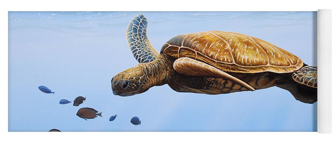 Ocean Life Yoga Mat featuring the painting Clear Blue by Anthony Padgett