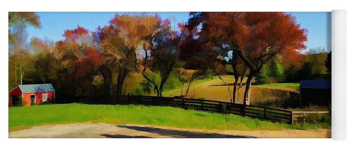 Farm Scene Yoga Mat featuring the photograph Clear sunny day by Dennis Baswell