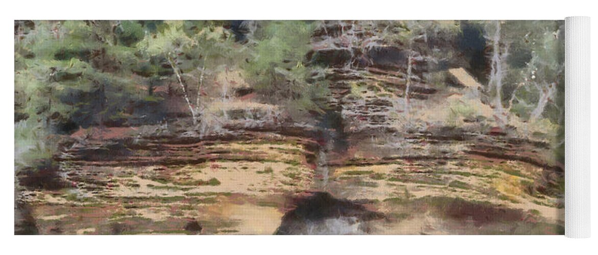 Wright Yoga Mat featuring the photograph Cliffs At The Dells by Paulette B Wright